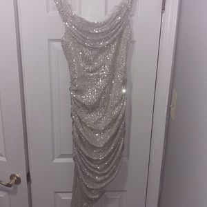 White Sequins Bodycon Dress Bella&Bloom